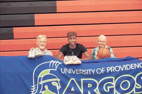 Ronan Chief Girma Detwiler recently signed his national letter of intent to continue his athletic career at the University of Providence Argos in Great Falls. 