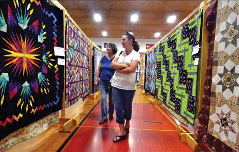 Hallways of colorful quilts were on display at K. William Harvey Elementary School during the Mission Mountain Quilt Guild show, held Thursday through Saturday in conjunction with the Lake County Fair.