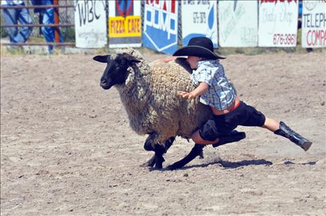 Pioneer Days Kiddie Slicker Rodeo, Mutton Bustin'