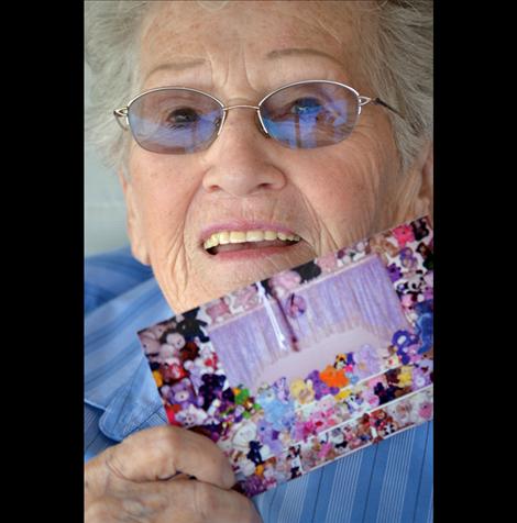 Marie Cowen’s photo shows bears from floor to ceiling. She’s been collecting bears for 18 years.