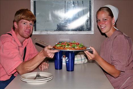 Joel and Bethany Engbretson usually order their favorite, the cheeseburger pizza.