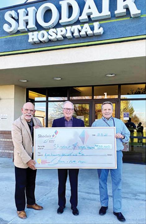 From left to right - Keith Meyer, Executive Director of the Foundation, Terry Payne, and Craig Aasved, CEO of Shodair Children’s Hospital.