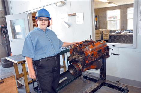 Crystal Horsley is studying to be a diesel mechanic at Kicking Horse Job Corps.