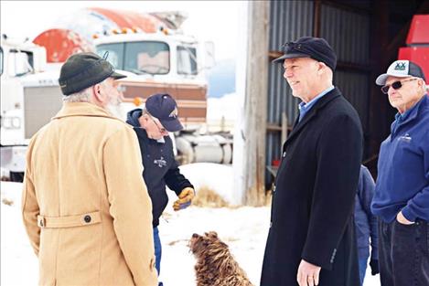 Gov. Gianforte speaks to Mark Diehl, owner of Diehl Ranch Co., about the impact the BIG Jobs Act has had on his operation.