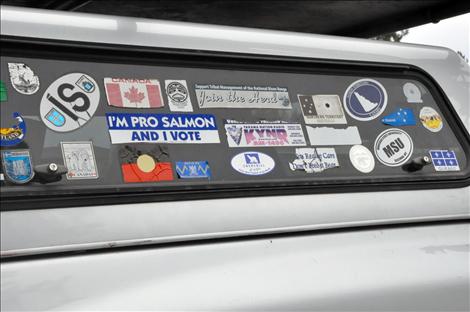 Frank Tyro's vehicle stickers reflect his passions, but not his quiet personality.