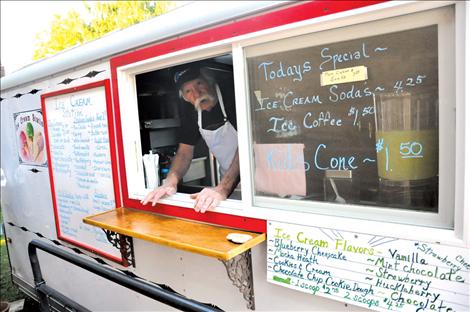 Megan Strickland/Valley Journal Ice Cream Station owner Dave Sands is ready to take orders during Dixon Melon Days.