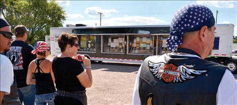 During its brief stop at the Ronan VFW, The Wall That Heals was treated with great respect by those who stopped by to see the trailer that housed the wall, and the mobile memorial.