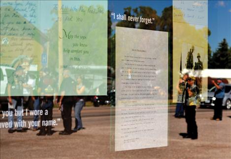 The mobile museum displays letters of servicemembers whose names are inscribed on both the traveling exhibit and on the full-scale Vietnam Veterans Memorial in Washington, D.C.