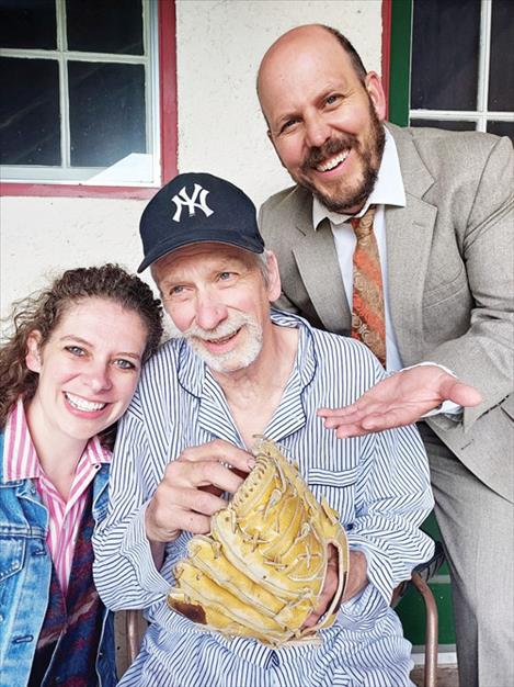 “Home Games” stars real-life father and daughter, Players producer Neal Lewing (center) and director Anna Lewing Loehrke (left), with local thespian Eric Donovan.