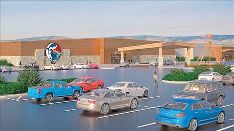 Pictured above is an illustration of the proposed CSKT casino, which would be located west of the Polson bridge, with access from Irvine Flats Road. 