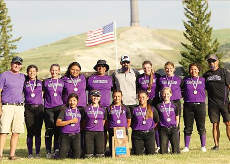 Front Row: Keke Tenas, Olivia Jore, Samantha Rensvold, Jelayna Tenas, Maddy Turner Back Row: Coach Dave Rensvold, Sierra Perez, Emma Smith, Nevaeh Perez, Coach Juan Perez, Coach Lyle Smith, Izzy Fyant, Lizzy Cunningham, Jaliyah Pierre, Coach Jim Jore