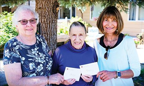 Auggie Peterson, Ronan Senior Center Meals on Wheels Program; Verna Drowatzky, President of the St.Luke Extended Care Resident Council; and Nancy Hemphill, Mission Valley Animal Shelter.