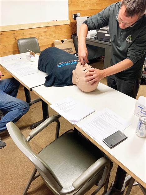 Members of the Saint Ignatius Fire Department, Saint Ignatius Police Department and the Ronan Police Department participated in training to be Certified Narcan Master Trainers at the September training course. 