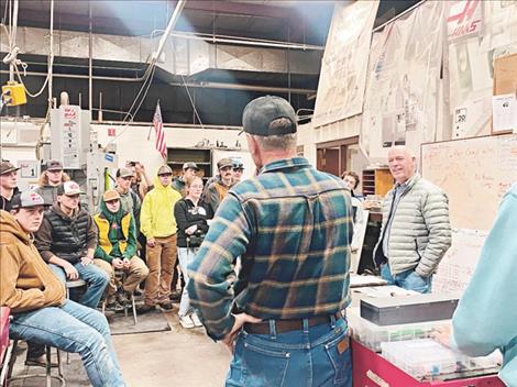 Governor Gianforte visits a welding and machining class at Capital High School.