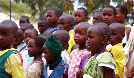 Children have shaved heads to help deal with lice. Sometimes it’s hard to distinguish which children are girls and which are boys since they wear whatever is available.