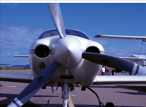 Seen up close, the propeller on this plane is massive. It was one of approximately 30 planes visiting Polson Airport during the Fly-In hosted by Chapter 112 of the EAA