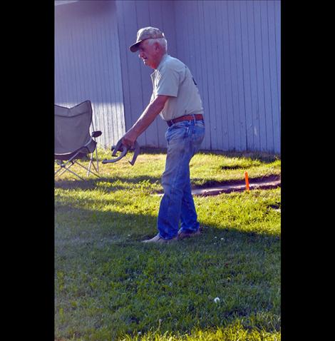 Neal Coulter, 92, has been playing horseshoes 50 years, 30 of them with the Mission Valley Horseshoe League. Coulter played his last game last week. 