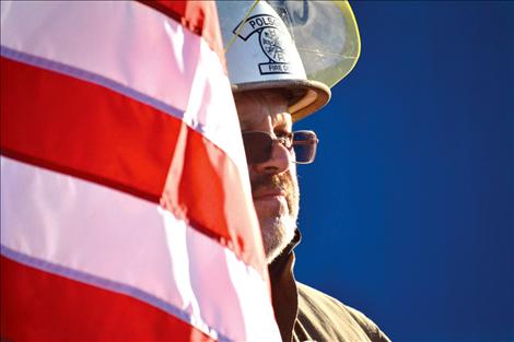 Terry Gembala was standing for the fallen firefighters at sunrise on Sept. 11.