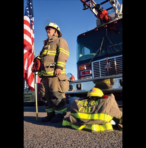 Terry Gembala was standing for the fallen firefighters at sunrise on Sept. 11.